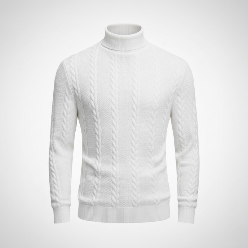 Men’s Cable Mock Neck Sweater