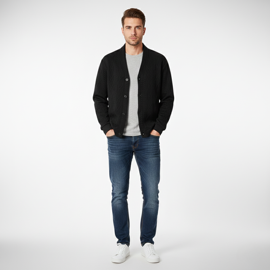 Men’s Button-Front Cardigan Jacket