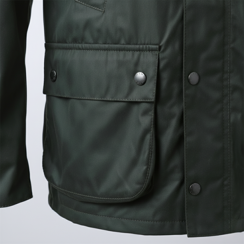 Men’s Utility Zip-Front Field Jacket with Contrast Collar