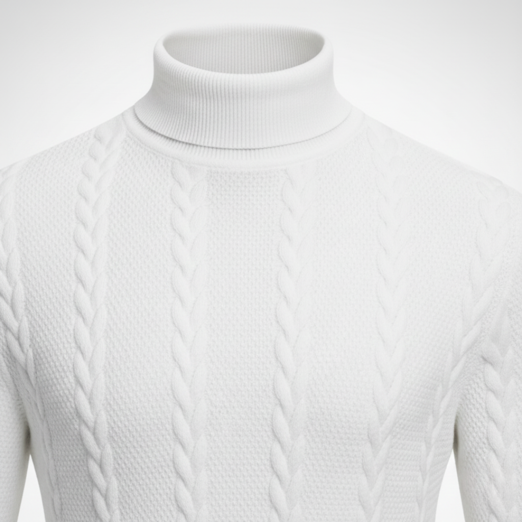 Men’s Cable Mock Neck Sweater