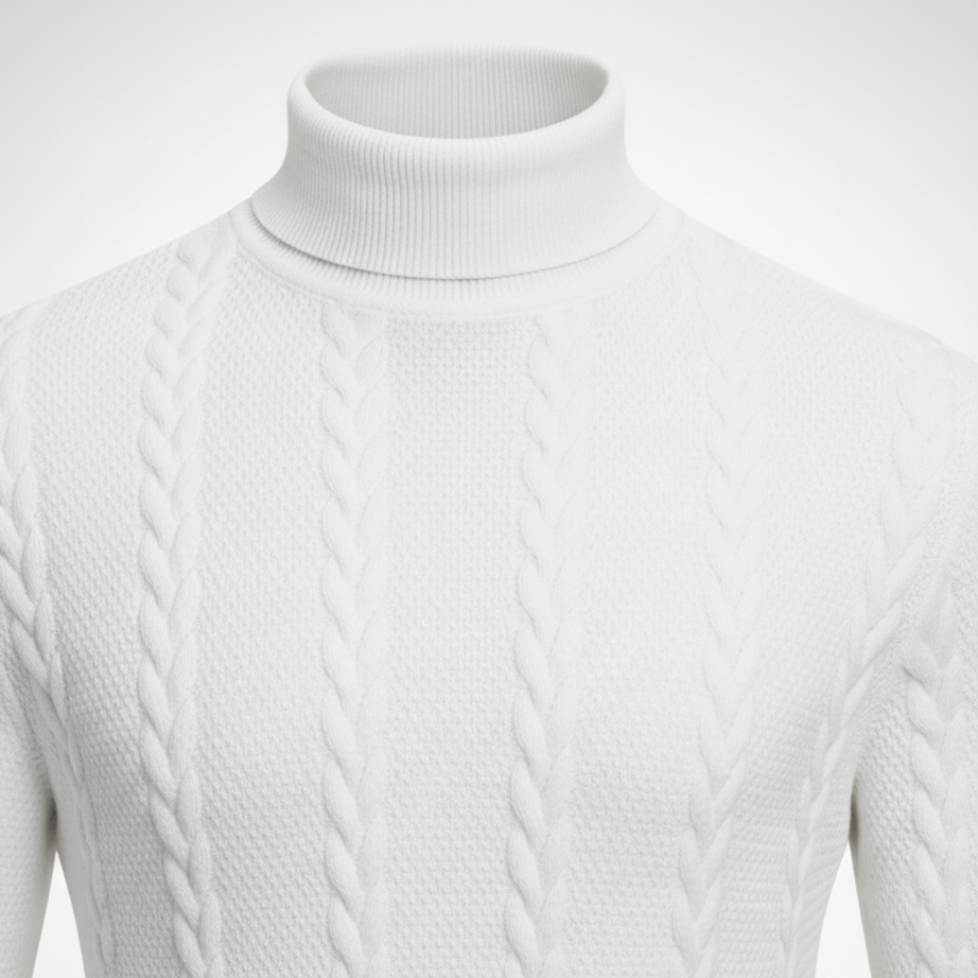 Men’s Cable Mock Neck Sweater
