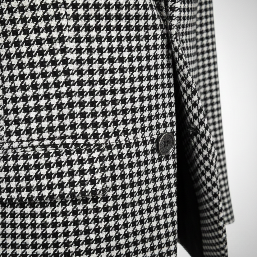 Men’s Houndstooth Single-Button Jacket