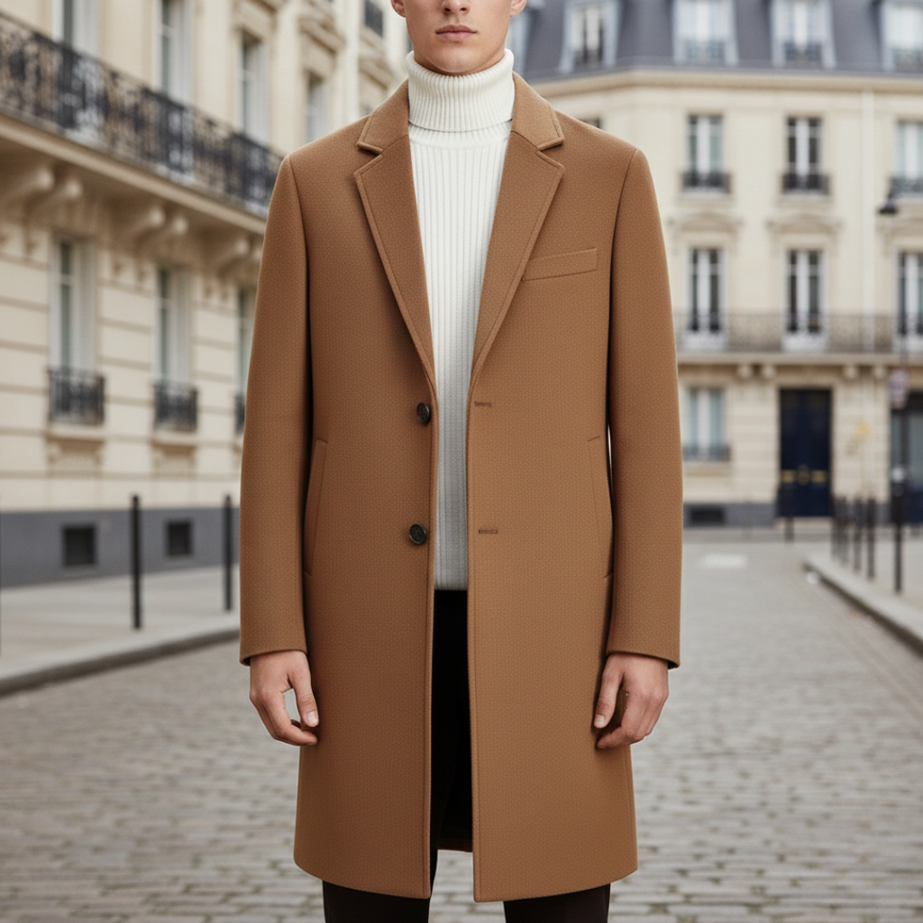 Men’s Single-Breasted Overcoat